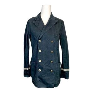 Polo Ralph Lauren Vintage Black Double Breasted Nautical Shacket Military Jacket